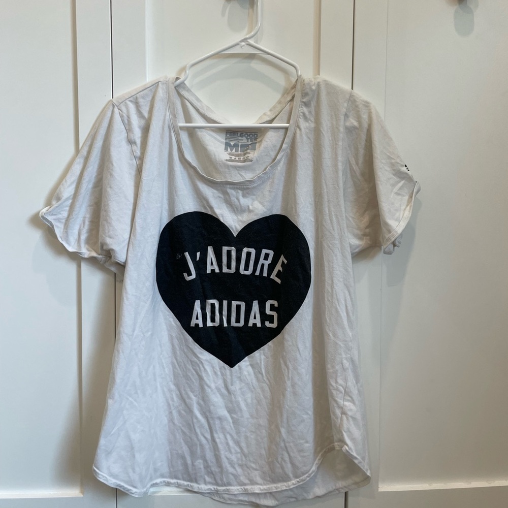 Vintage Adidas Tee, cute details on sleeve, rarely worn